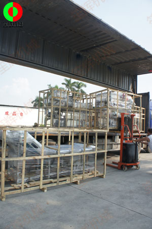 某地經銷商定購的無損洗菜機、氣泡洗菜機及渦流清洗線由兩部專車發貨！